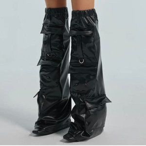 The Kript boot covers black leather